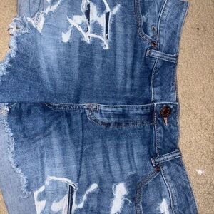 Maurices Distressed Blue Denim Shorts